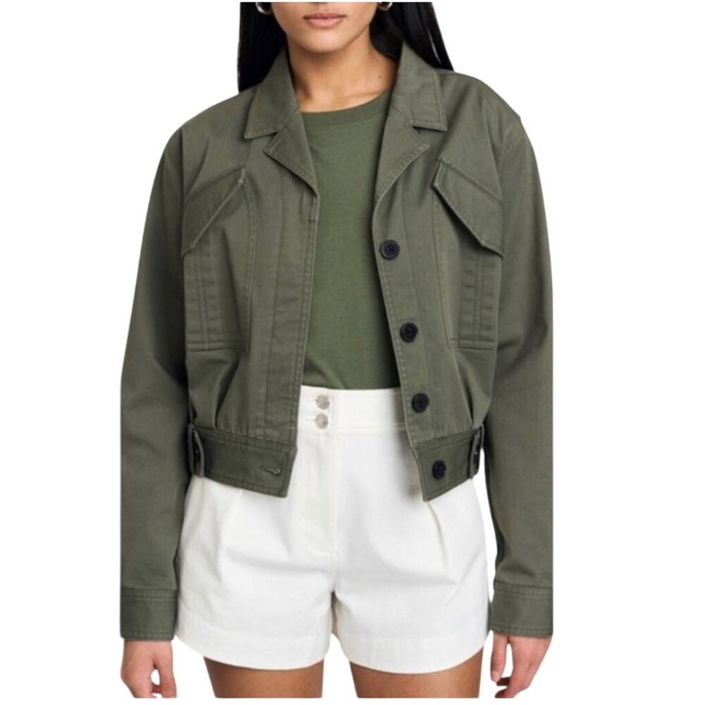 Derek Lam 10 Crosby Olive Utility Field Jacket Cropped Military Green 2